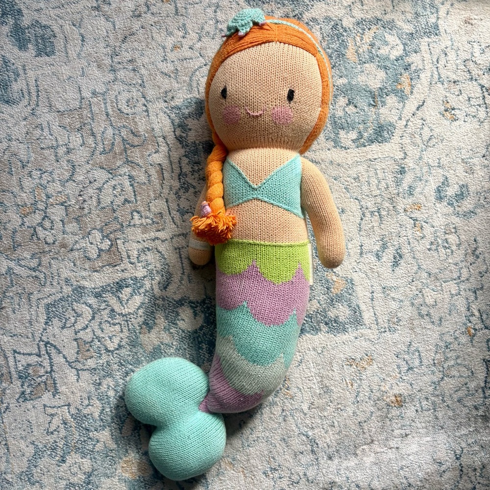 Cuddle + Kind LARGE 20” Doll Isla the Mermaid Handknit Hand Made Nursery Gift